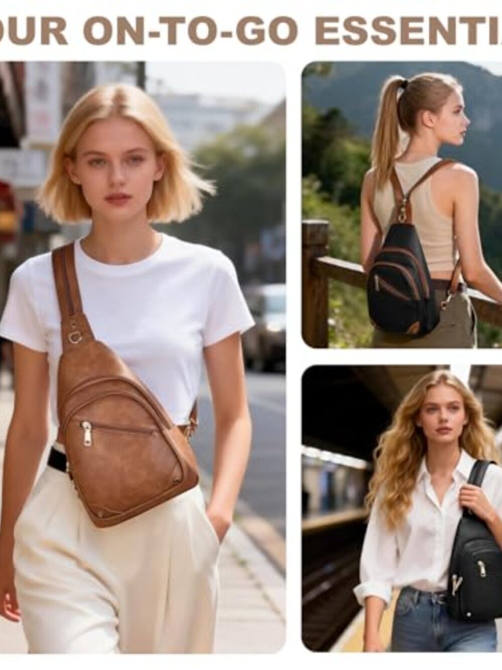 🆕 Anti Theft Sling Bag for Women, RFID Crossbody Purses Convertible - Picture 2 of 6